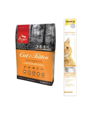 Orijen Cat&Kitten Adult&Kitten Cat Food 1.8 kg + Gimcat Multi Vitamin Paste Cat Paste 100 gr