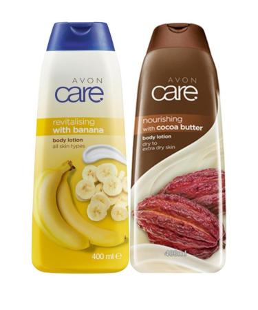 Avon Care Revitalising Banana Extract and Cocoa Butter Body Lotion Bundle