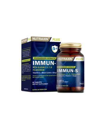 Nutraxin Immun-s 60 Capsules (vitamin C + Black Cumin + Ginger) + Vitamin D3 120 Tablets