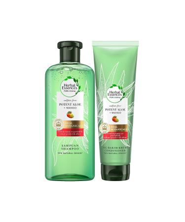 Herbal Essences Sulfate Free Aloe Mango Shampoo 380 Ml + Conditioner 275 Ml Kzmprt