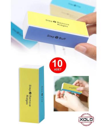 Xolo 10pcs 4 Way Professional Nail Polisher Hand Foot False Nail Care Nail Polish Manicure Pedicure File