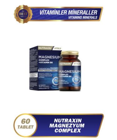 Nutraxin Magnesium Complex 60 Tablets 250 Mg - Bisiglinate - Taurate - Malate - Citrate - B6 - Buy Online on GoSupps.com