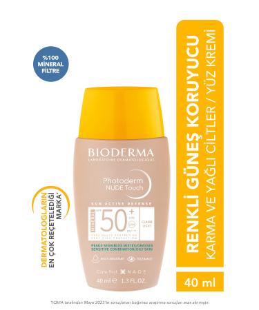 Bioderma NUDE TOUCH SPF50+ LIGHT COMBINATION SKIN SKIN PROTECTIVE COLORED SUNSCREEN 40 ML GKHAIR382