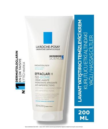 La Roche Posay LA ROCHE-POSAY EFFACLAR H ISO BIOME SOOTHING MOISTURIZING CARE & CLEANING CREAM-200 ML
