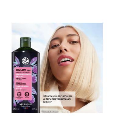 Yves Rocher Anti-Orange Purple Shampoo - Dyed Hair / Couleur Raspberry Vinegar & Gardenia 300 ml - Buy Online on GoSupps.com