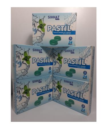 S hhat Pharma Throat Lozenge Menthol & Eucalyptus & Vitamin C 24 Drops X 5 Pieces