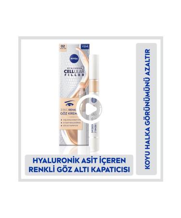 NIVEA Hyaluronic Acid 3in1 Anti-Aging-Moisturizing-Concealer Tinted Medium Tone Eye Care Cream 02 - Buy Online on GoSupps.com
