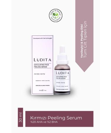 LUDITA Renewing Skin Tone Equalizing Face Peeling Red Serum (Aha And 2% Bha)