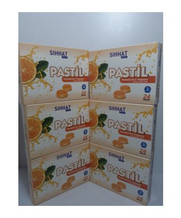 S hhat Pharma Throat Lozenge Orange & Vitamin C 24 Drops X 6 Pieces
