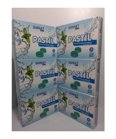 S hhat Pharma Throat Lozenge Menthol & Eucalyptus & Vitamin C 24 Drops X 6 Pieces