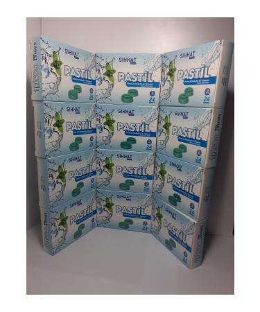 S hhat Pharma Throat Lozenge Menthol & Eucalyptus & Vitamin C 24 Drops X 12 Pieces