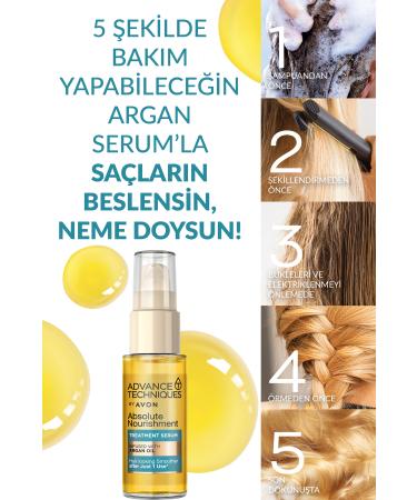 Avon Advance Techniques Nourishing Hair Serum with Argan Oil 30 Ml. Triple Set - Buy Online on GoSupps.com