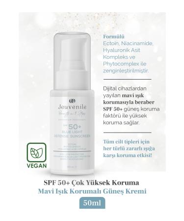 Jeuvenile SPF 50+ Blue Light Protection Sunscreen (Ectoin Hyaluronic Acid Niacinamide) - Buy Online on GoSupps.com