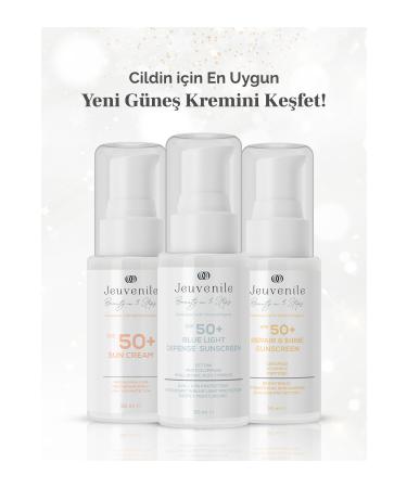 Jeuvenile SPF 50+ Blue Light Protection Sunscreen (Ectoin Hyaluronic Acid Niacinamide) - Buy Online on GoSupps.com