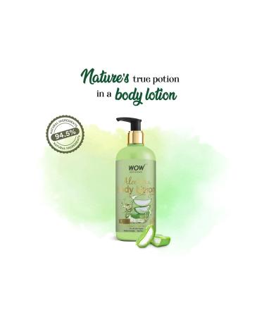 WOW Skin Science Aloe Vera Body Lotion - 5 Natural Ingredients - Ultra Light Moisturizer 400ml - Buy Online on GoSupps.com