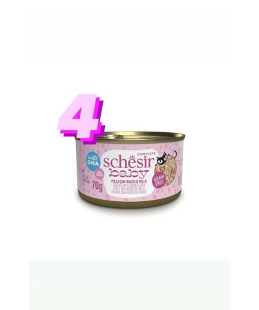 Schesir Chicken and Liver Kitten Canned Food 70 gr X 4