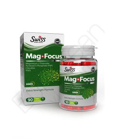 Bork Swiss Natural Swiss Bork Mag Focus 90 Capsules Magnesium L-Theronate PQQ P5P Citicoline Magnesium Complex B6