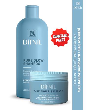 D FN L Pure Nourish Mask (Hair Mask 350 ML) + Pure Glow Shampoo (Hair Shampoo 400 ML)