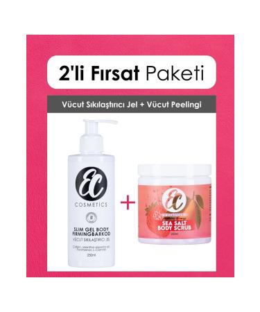 EC Cosmetics Body Scrub Anti-Blemish and Ingrown Body Peeling | Anti-Cellulite Body Firming Gel Set of 2