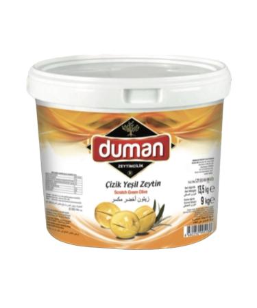 DUMAN GURME First Quality Breakfast Scratched Green Olives 5 KG