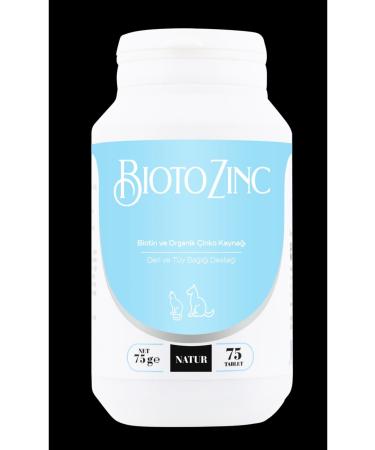 Natur Biotozinc Cat Dog Skin and Fur Health 50 Tablets Biotin and Organic Zinc Source