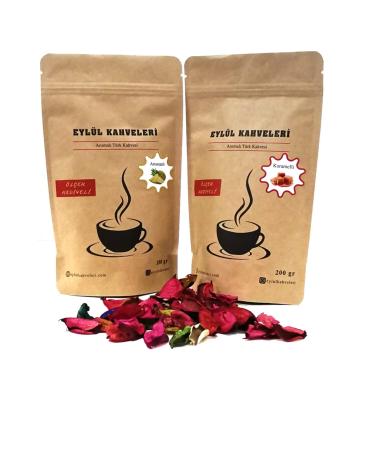 Eyl l Kahveleri Pineapple and Caramel Flavored Turkish Coffee 2x200 gr and Scoop