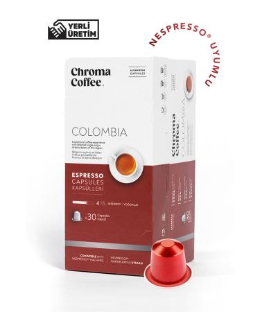 Chroma Coffee Colombia 30 Pieces Nespresso Compatible Capsule Coffee 0 Arabica Colombia