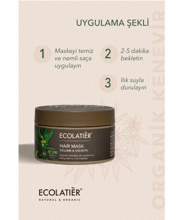 ECOLATIER Hair Care Mask Volume and Fast Growth Organic Hemp Oil Moisturizing Repairing 250 ml - Buy Online on GoSupps.com