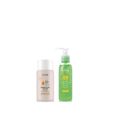 Babe Laboratorios Super Fluid Color Spf50 Waterproof Tinted Sunscreen 50ml & Aloe Gel 90ml