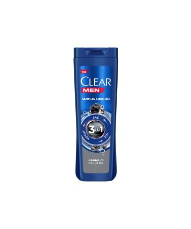 Clear Men 3 In 1 Shampoo & Shower Gel Purifying Charcoal For Hair Face Body 350 ml