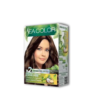 2 Tube Cream Hair Dye Set Chocolate Brown No:6.7