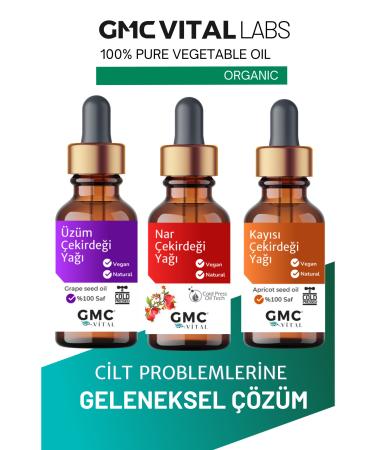 Gmc vital Skin Care Oil Set to Help Remove Stains Apricot Pomegranate and Grape Seed Oil Cold Press