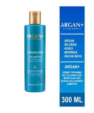 ARGAN PLUS ARGAN + Strengthening Shampoo with Moroccan Oil for Damaged Hair Ends without Moisture 300ml