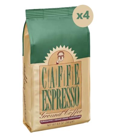 Mehmet Efendi Kurukahveci Mehmet Efendi Caffe Espresso Coffee Ground Foil Packaging 250 Gr X 4 Pieces - Buy Online on GoSupps.com