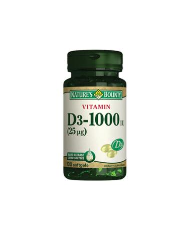 Natures Bounty Natures Bounty Vitamin D3-1000 IU 100 Soft Gelatin Capsule-MFREYON00869