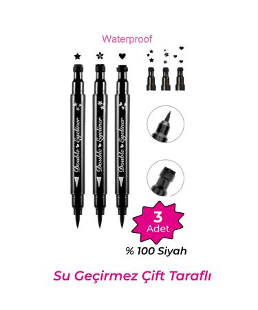 GXMPRO Eyeliner Waterproof Double Sided Eyeliner - Eyeliner Star Flower Heart Eyeliner (3 Pieces)