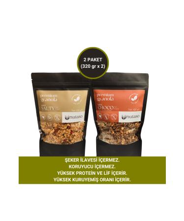 nutaso nutrition taste solutions Salty Granola (320 g) Choco Granola (320 g)