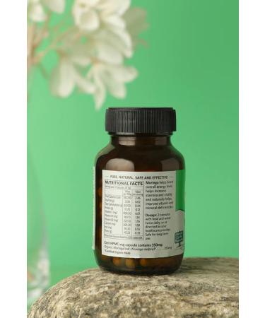 Organic India Moringa Capsules | Practical and Natural Source of Calcium Potassium Iron | 350mg 60capsules - Buy Online on GoSupps.com