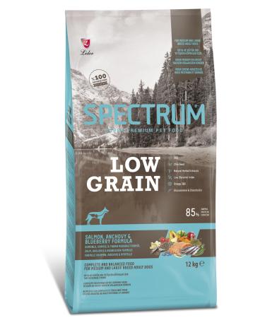 Spectrum LOW GRAIN SALMON ANCHORICE BLUEBERRY MEDIUM AND LARGE BREED ADULT DOG FOOD 12 KG
