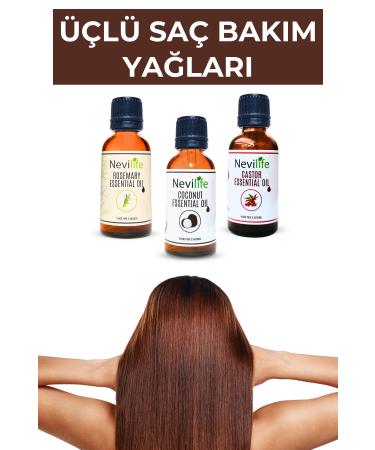 nevilife 3-Pack Care Oils Rosemary Oil 20 ml Coconut Oil 20 ml Castor Oil 20 ml - Buy Online on GoSupps.com