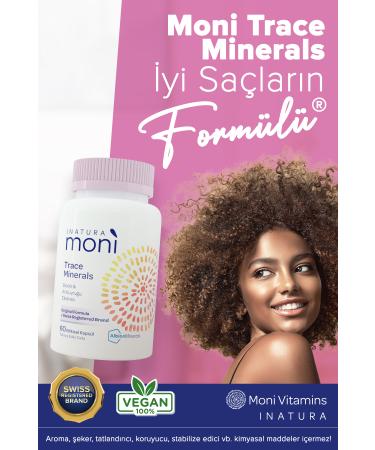 Inatura 12-Piece Moni Trace Minerals Biotin 5000 Chromium Zinc Selenium Horsetail Multivitamin 60 Vegan Capsules - Buy Online on GoSupps.com