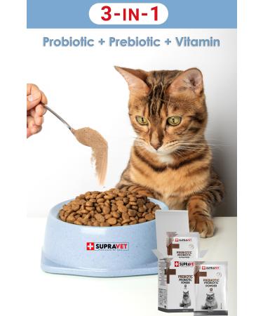 Supravet Powder Probiotic + Prebiotic Cat 1.5 Gr x 30 Pieces - Buy Online on GoSupps.com