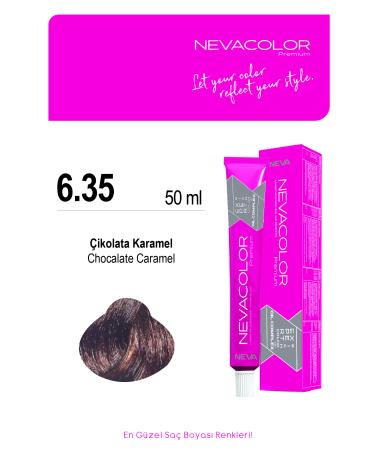 Nevacolor Premium 6.35 CHOCOLATE CARAMEL Permanent Cream Hair Dye 50ml