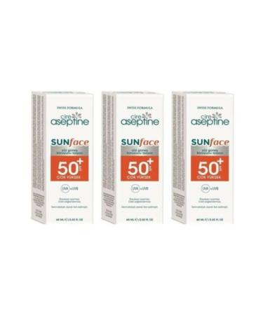 Cire Aseptine Sunface Spf50+ High Protection Face Sunscreen Lotion 60 ml 3 Pieces