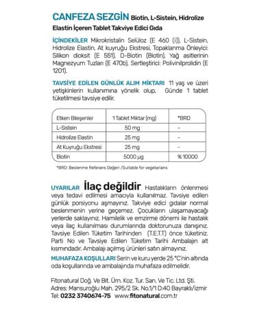 Canfeza Sezgin Biotin L-cysteine & Hydrolyzed Elastin & Horsetail Extract - Buy Online on GoSupps.com