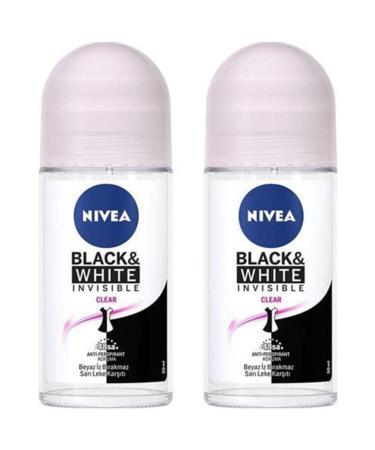 NIVEA Invisible For Black & White Clear 50 ml 2 Adet Roll-on