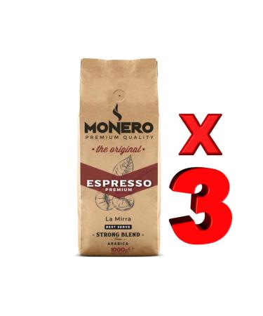 Monero Espresso Coffee Beans 1000 Gr X 3 La Mirra