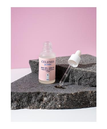 Celenes by Sweden AHA 10% + BHA 2% + ARCTIC CHAGA MUSHROOM + LACTIC SKIN BARRIER REPAIRING FACE SERUM KEYON1622 - Buy Online on GoSupps.com