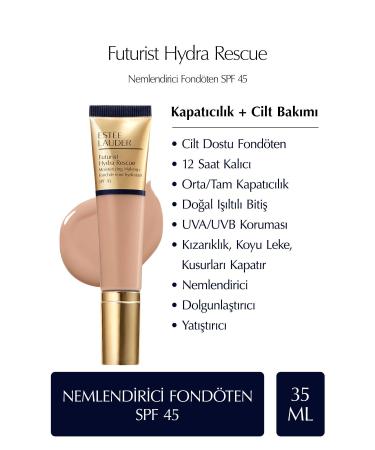 Estee Lauder FUTURIST HYDRA RESCUE SPF 45 MOISTURIZING FOUNDATION 35ML - COLOR: 3N2 WHEAT KEYON1376