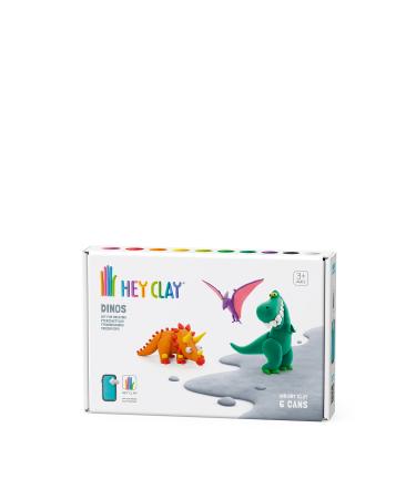 Hey Clay Dinosaurs Pterodactylus Triceratops and Tyrannosaurus 6-Pack Air Dry Clay